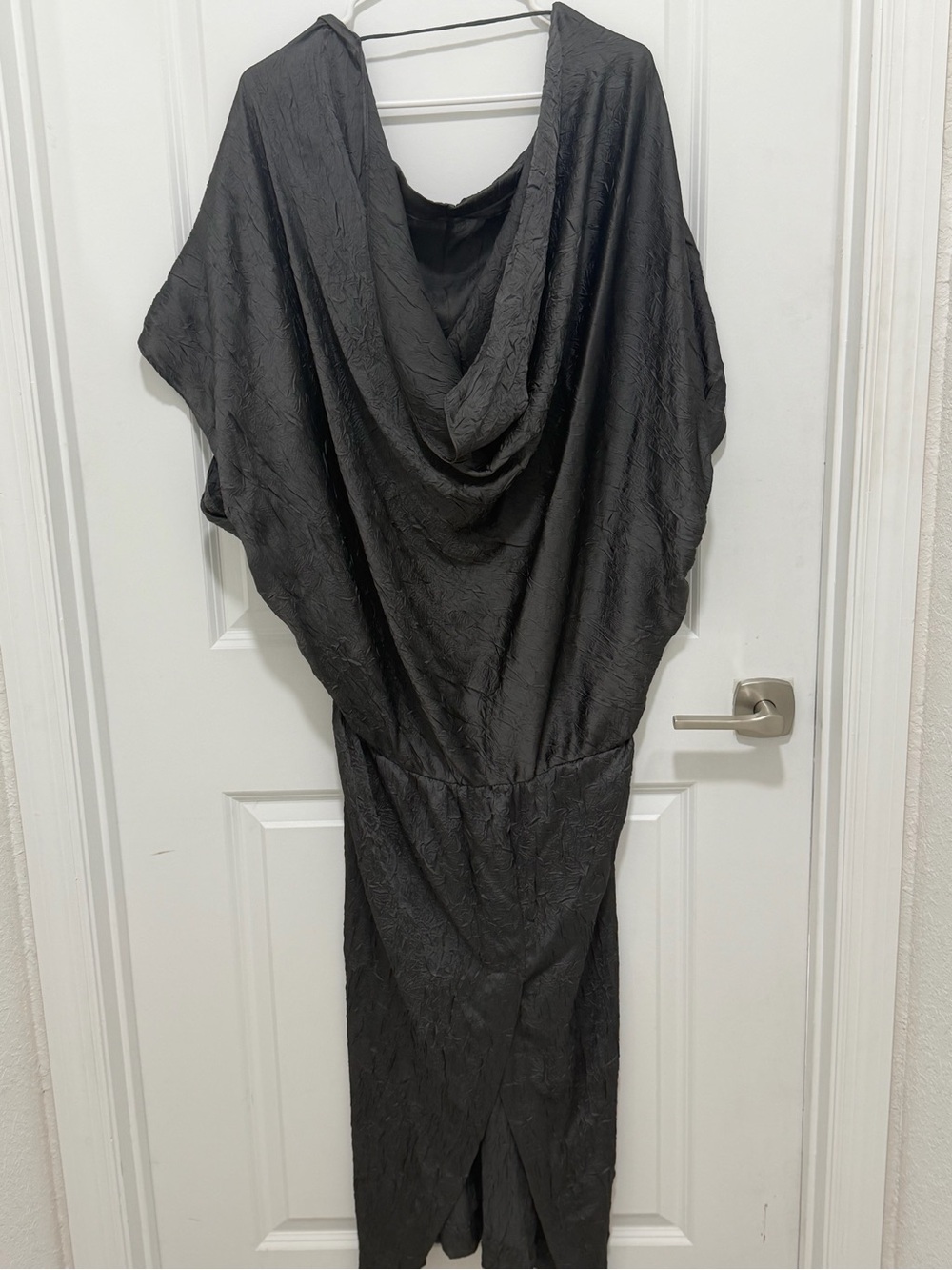Zara Charcoal Draped Midi Dress